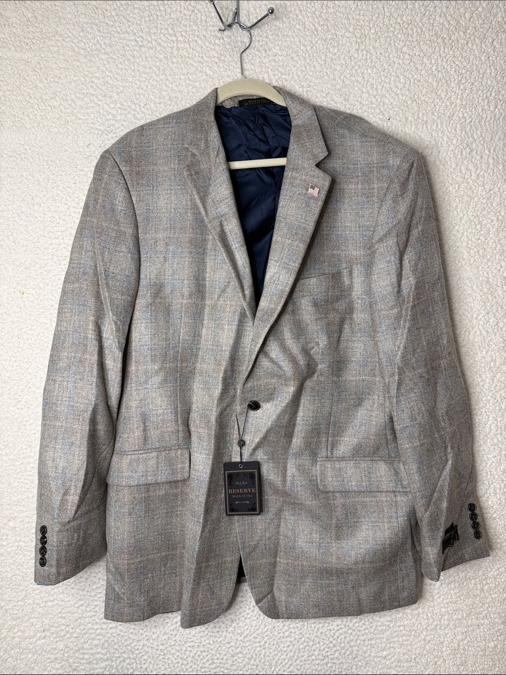 NWT Jos. A. Bank Reserve Collection Cashmere-Blend Sport-Coat Light Tan 46L